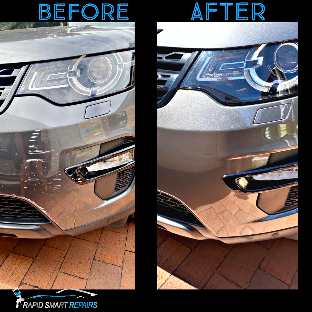 Before and after mobile scratch and dent repair